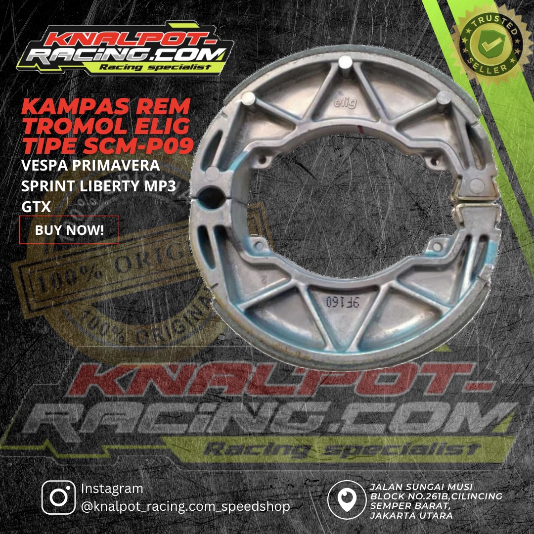KAMPAS REM TROMOL ELIG TIPE SCM-P09 VESPA PRIMAVERA SPRINT LIBERTY MP3 GTX